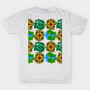 Canna flower pattern and human brain shape. T-Shirt